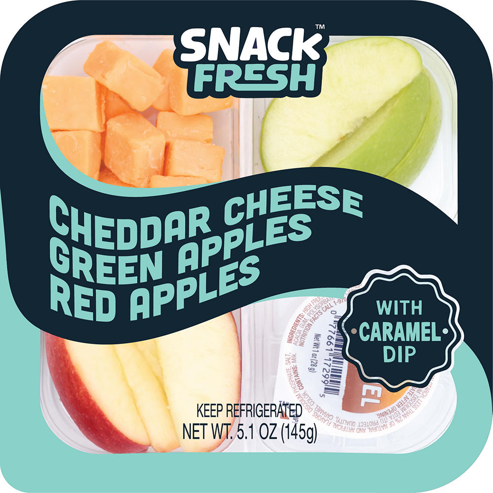 Snack Fresh Cheddar Cheese Red & Green Apples With Caramel, 5.1 oz