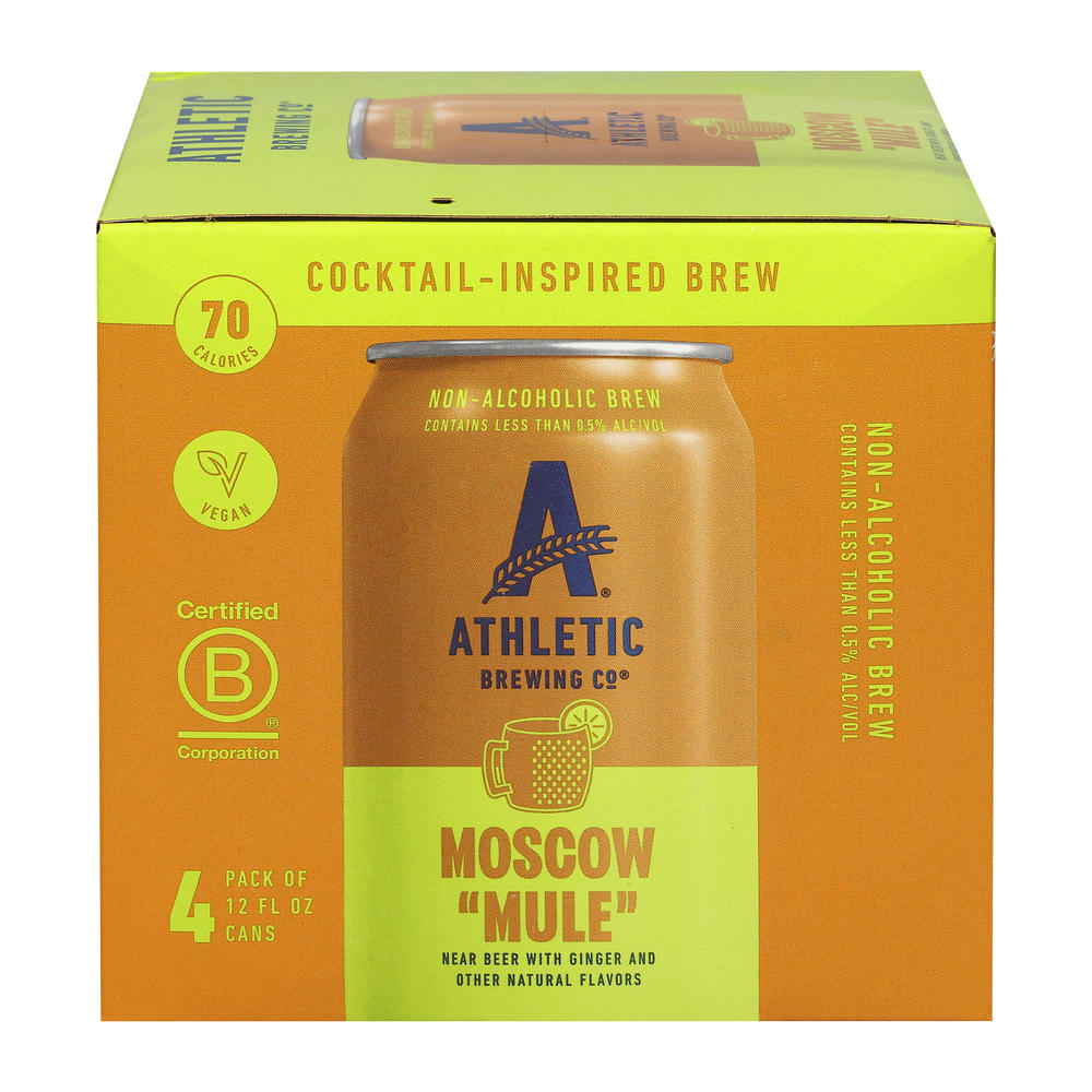 Athletic Brewing Co. Moscow Mule Non-Alcoholic Brew 4 pk Cans, 12 oz