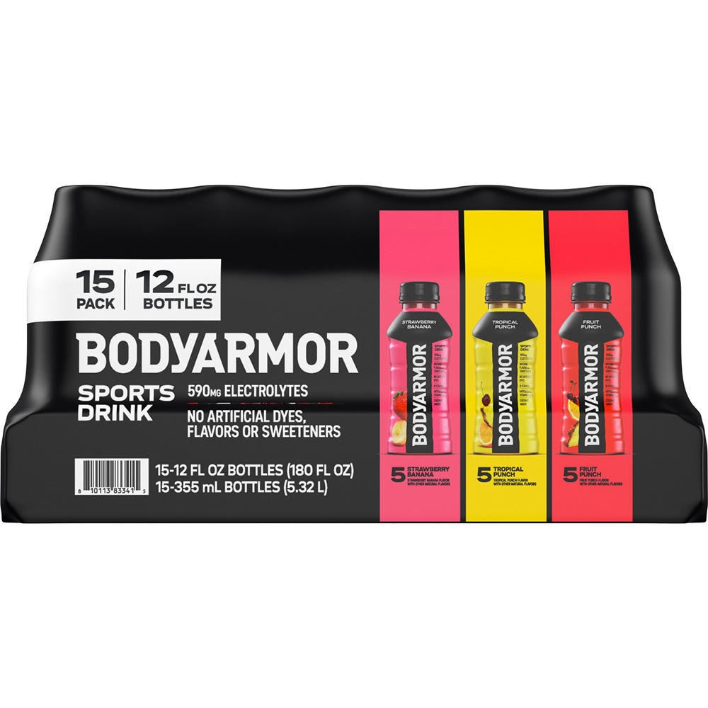 BODYARMOR Electrolyte Sports Drink Variety Pack 12 pk Bottles, 12 oz