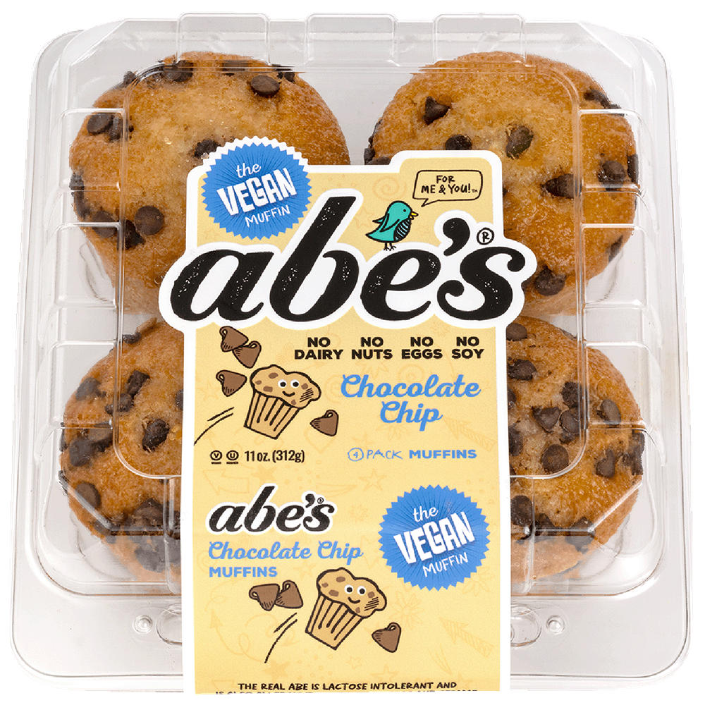 Abe's Chocolate Chip Vegan Muffins, 4 ct