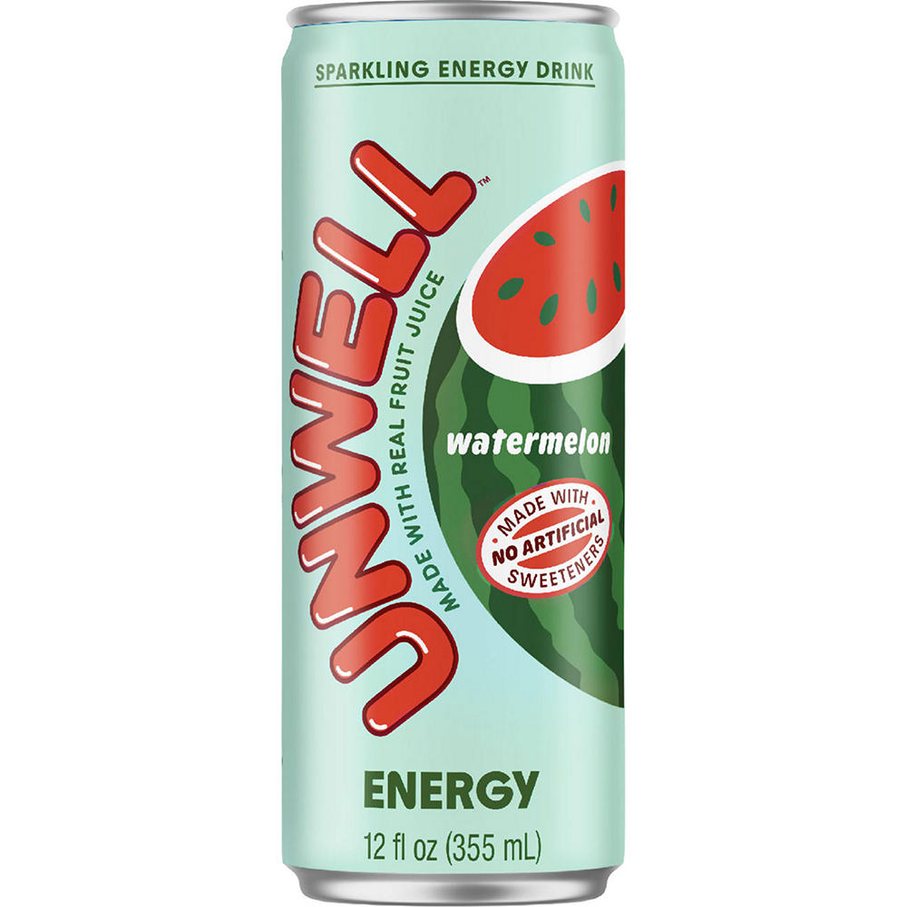 Unwell Sparkling Energy Drink - Watermelon, 12 oz