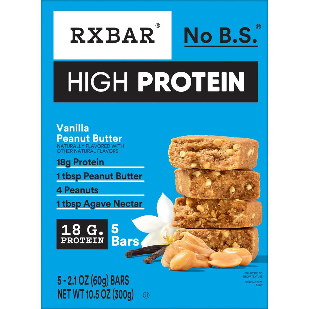 RXBAR High Protein Vanilla Peanut Butter Bars, 5 ct