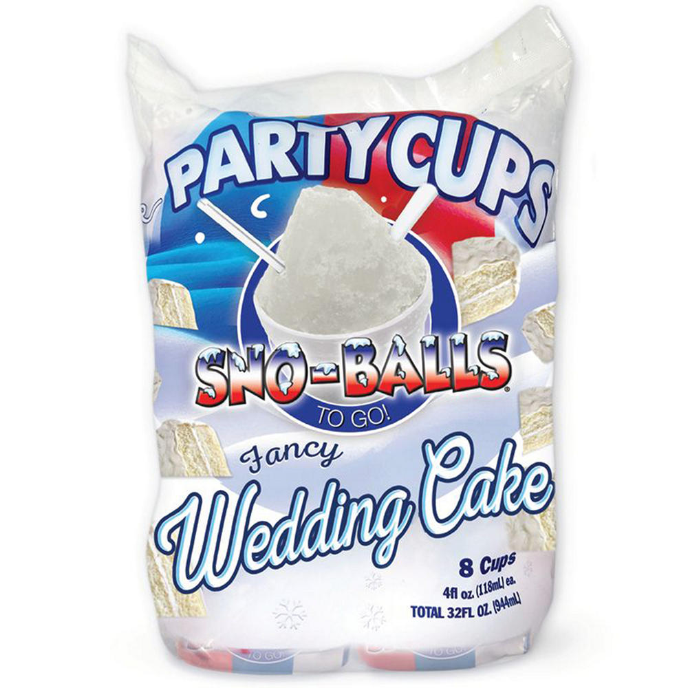 Sno-Balls To Go Fancy Wedding Cake Party Cups, 8 ct
