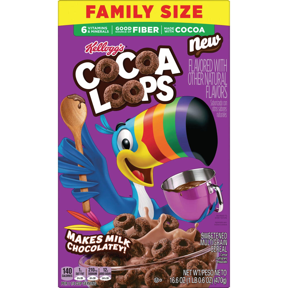 Kellogg's Cocoa Loops Cereal - Family Size, 16.6 oz