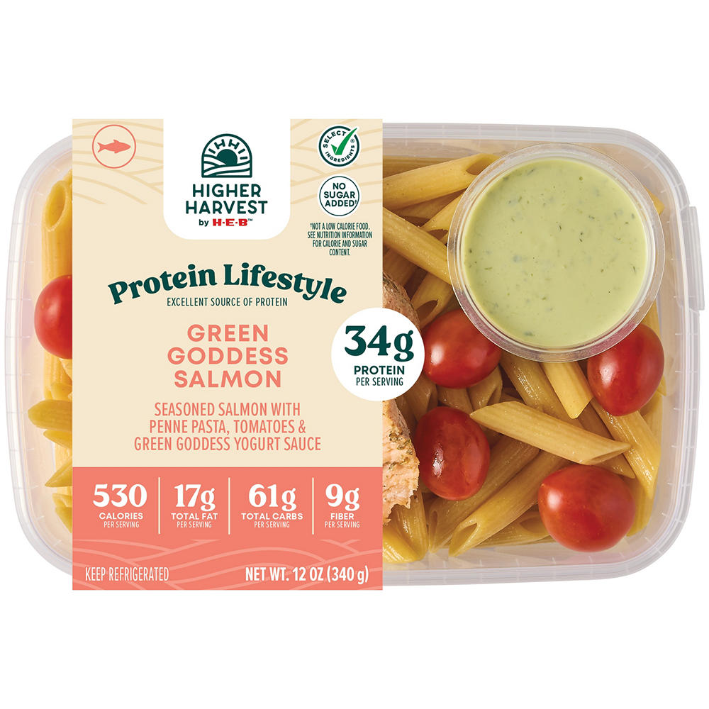Higher Harvest by H-E-B 34g Protein Lifestyle Meal - Green Goddess Salmon, 12 oz