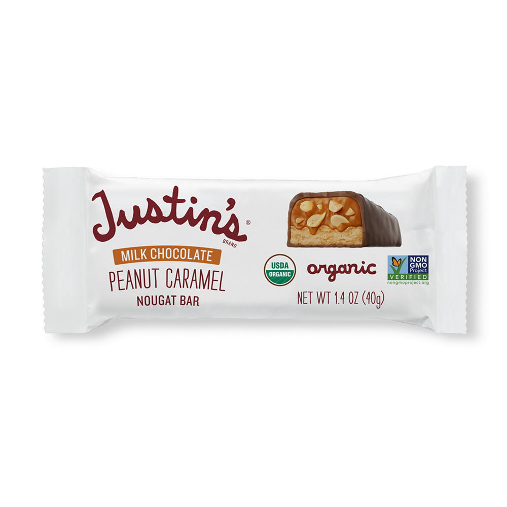 Justin's Organic Milk Chocolate Peanut Caramel Nougat Bar, 1.4 oz