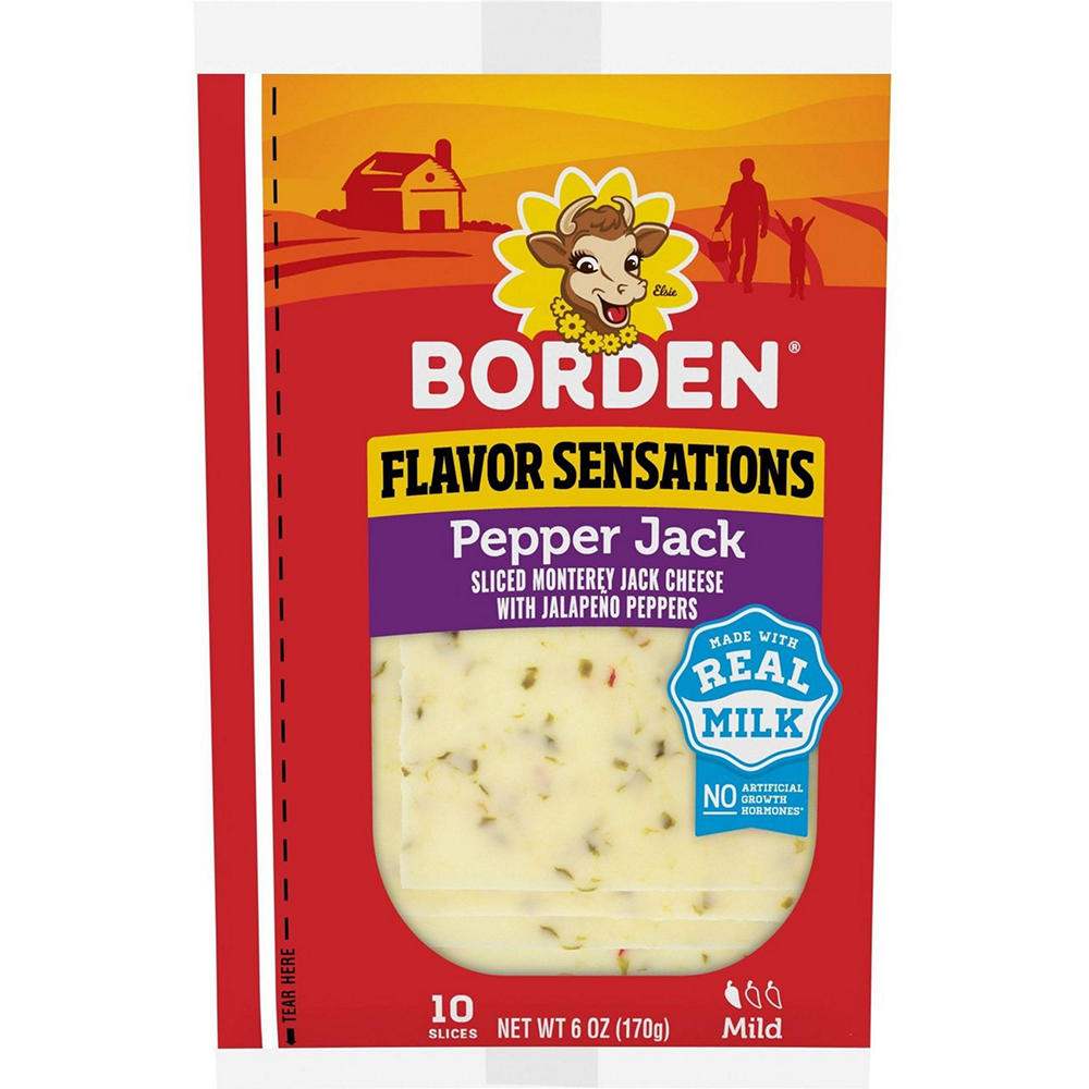 Borden Pepper Jack Sliced Cheese, 6 oz
