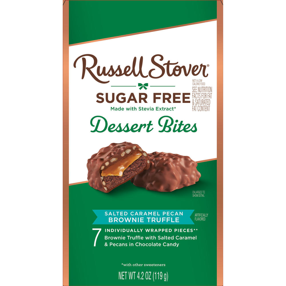 Russell Stover Sugar Free Salted Caramel Pecan Brownie Truffles, 7 pc, 4.2 oz