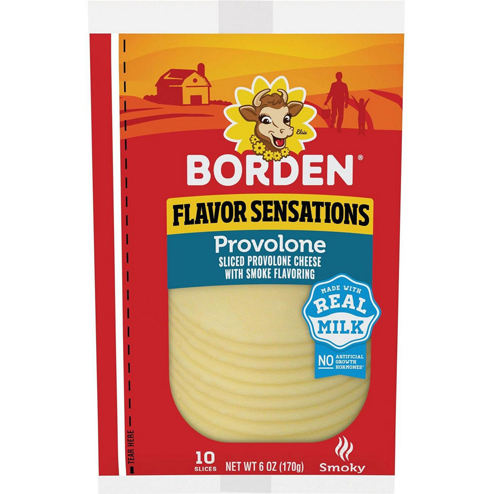 Borden Smoked Provolone Sliced Cheese, 6 oz
