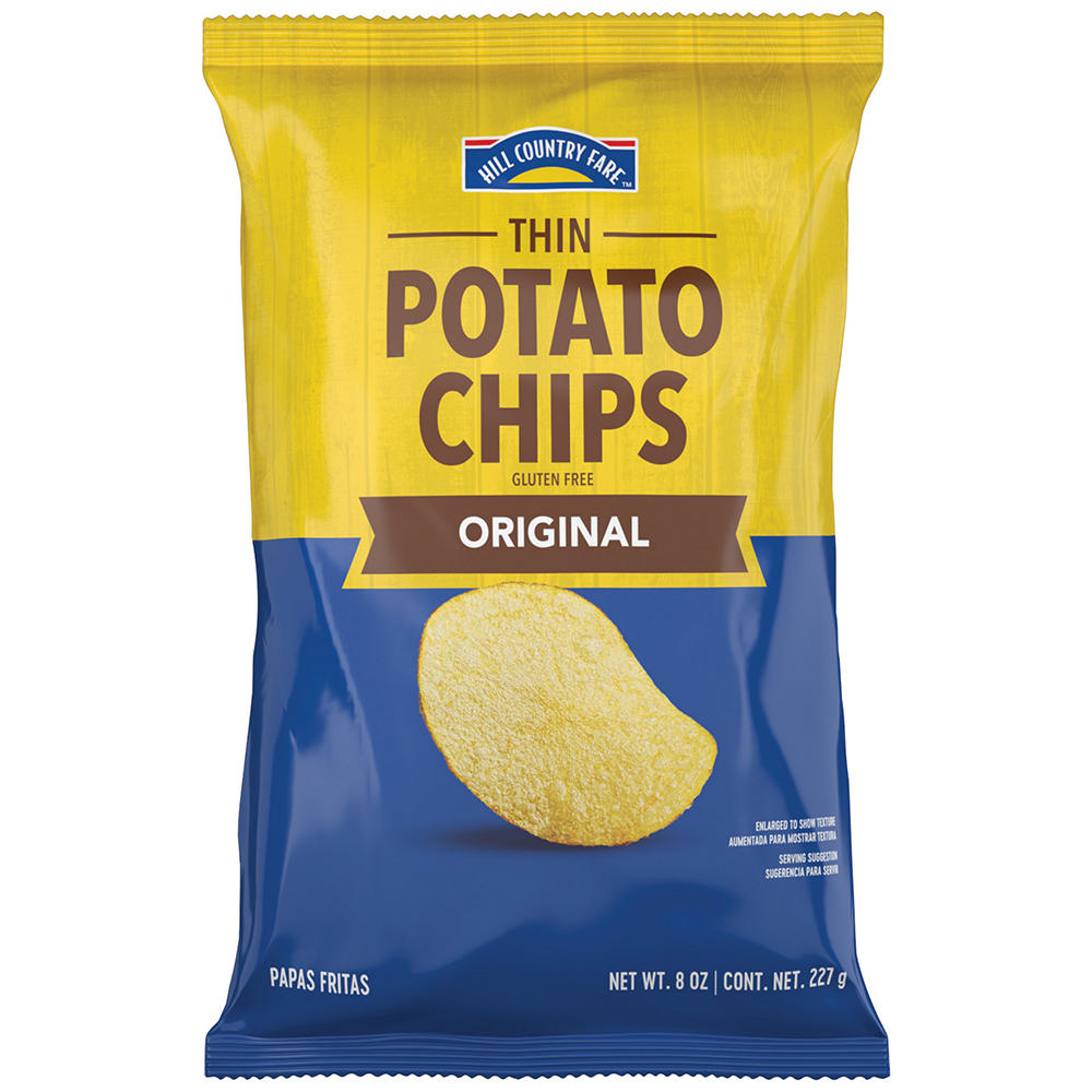 Hill Country Fare Thin Potato Chips - Original, 8 oz