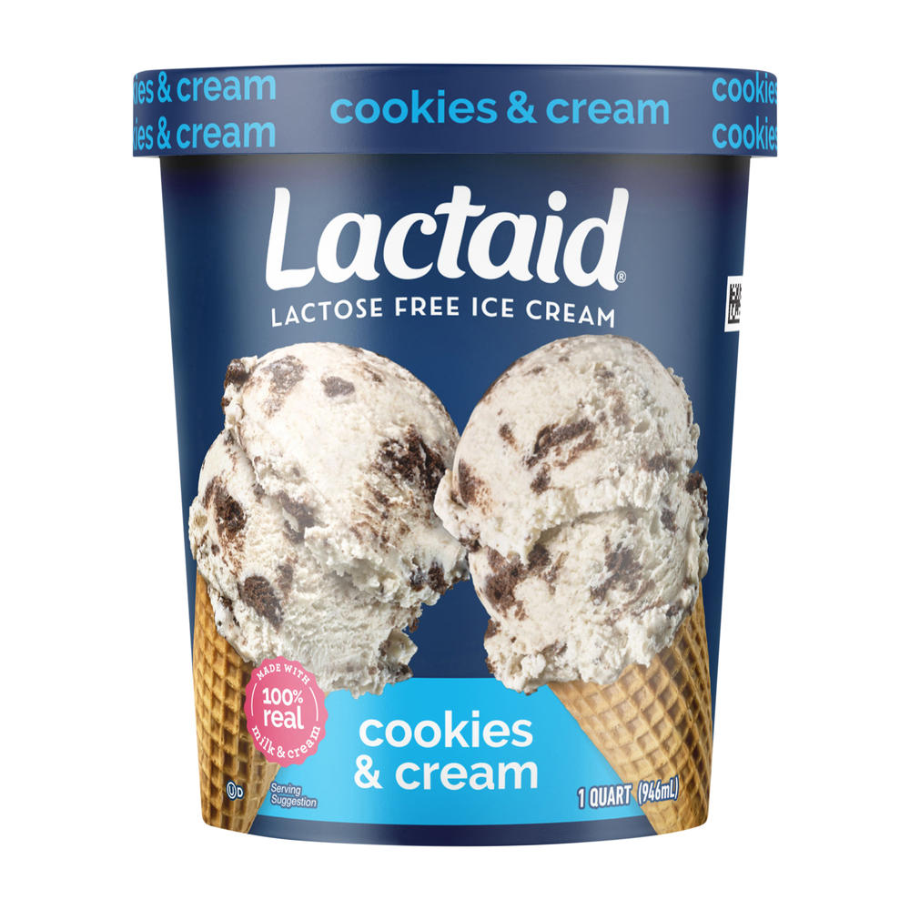 Lactaid Lactose Free Cookies & Cream Ice Cream, 1 qt