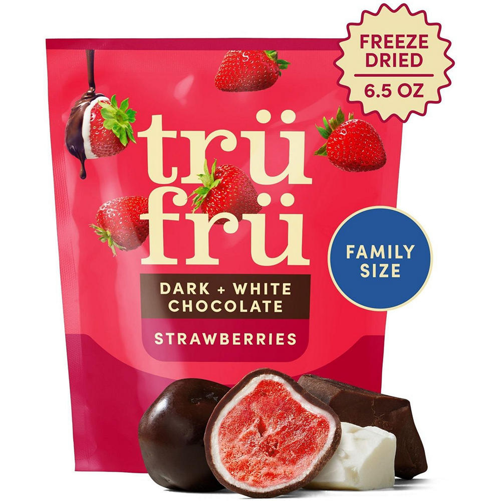 Tru Fru Dark & White Chocolate Freeze Dried Strawberries, 6.5 oz