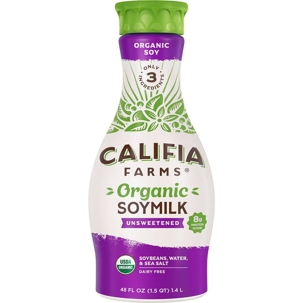 Califia Farms Dairy Free Organic Unsweetened Soy Milk, 48 oz