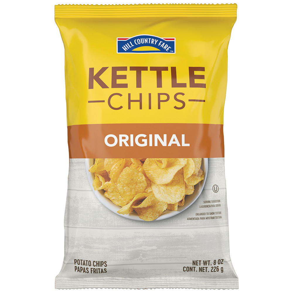 Hill Country Fare Kettle Potato Chips - Original, 8 oz
