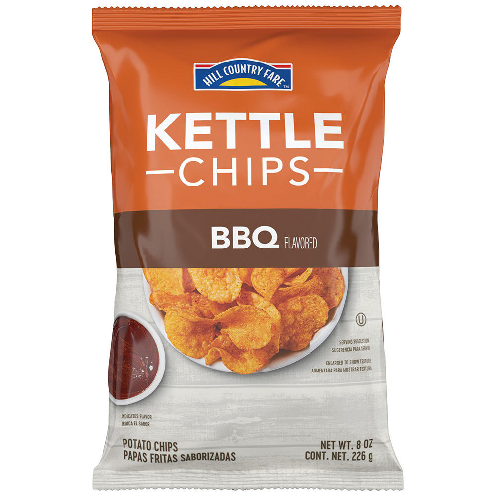 Hill Country Fare Kettle Potato Chips - BBQ, 8 oz