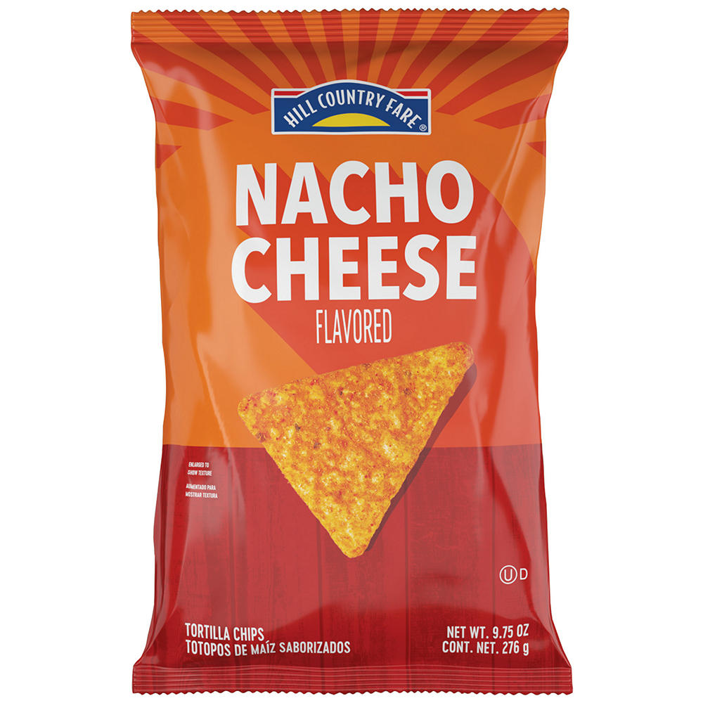 Hill Country Fare Nacho Cheese Tortilla Chips, 9.75 oz
