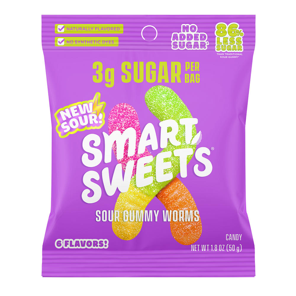 SmartSweets Sour Gummy Worms, 1.8 oz