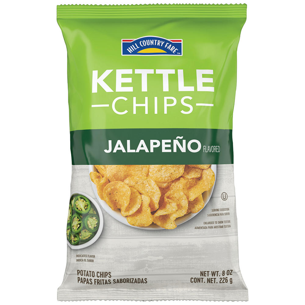Hill Country Fare Kettle Potato Chips - Jalapeño, 8 oz