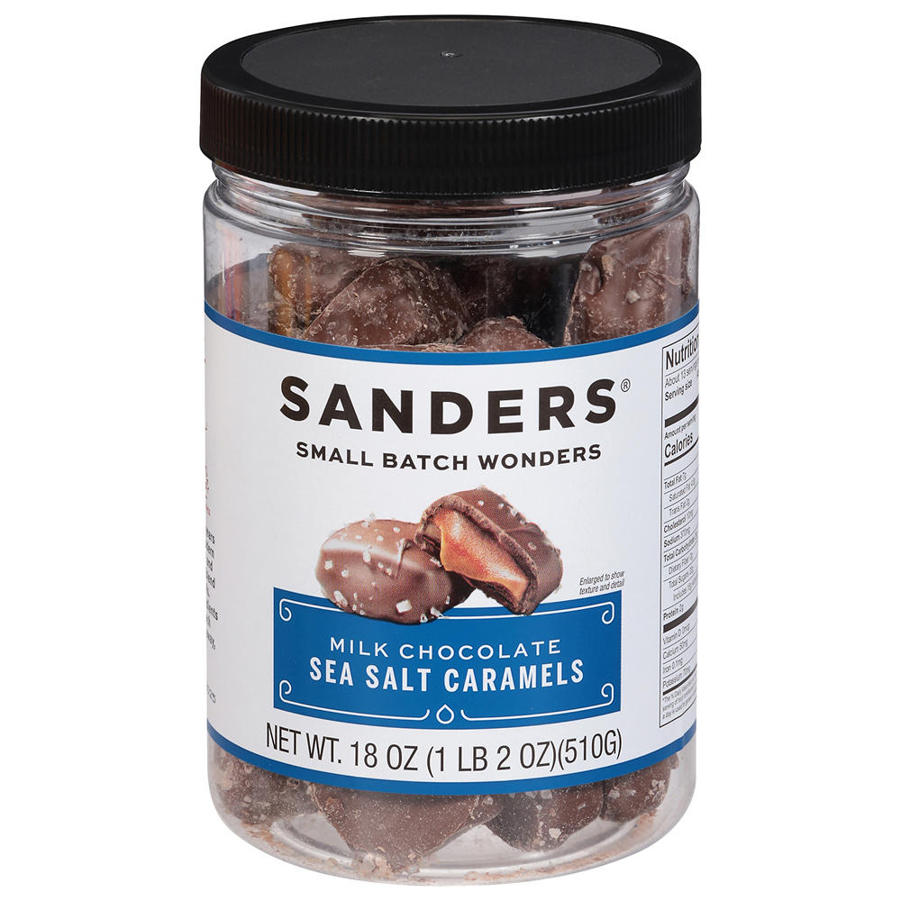 Sanders Milk Chocolate Sea Salt Caramels, 18 oz
