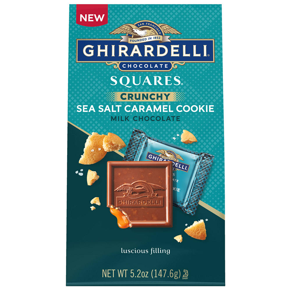 Ghirardelli Sea Salt Caramel Cookie Milk Chocolate Squares, 5.2 oz