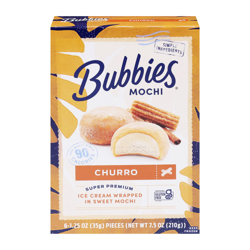 Bubbies Mochi Churro Ice Cream, 6 ct