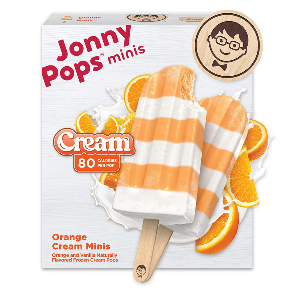 JonnyPops Orange Cream Minis Frozen Pops, 6 ct