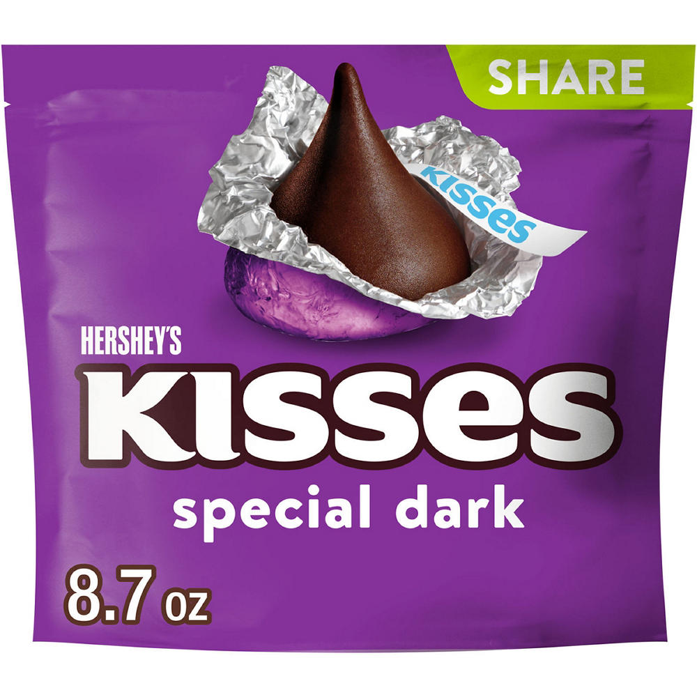 Hershey's Kisses Special Dark Mildly Sweet Chocolate Candy - Share Pack, 8.7 oz