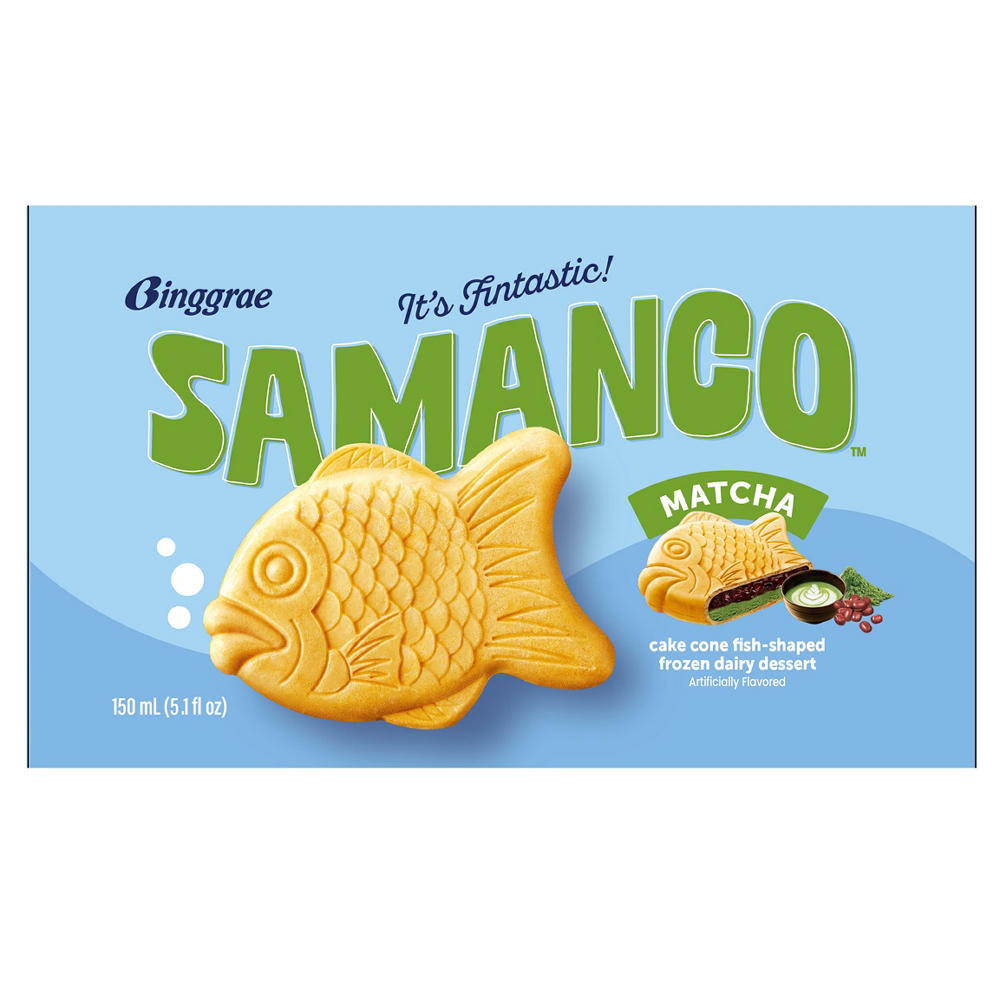 Binggrae Samanco Frozen Dairy Dessert Sandwich - Matcha, 4 ct