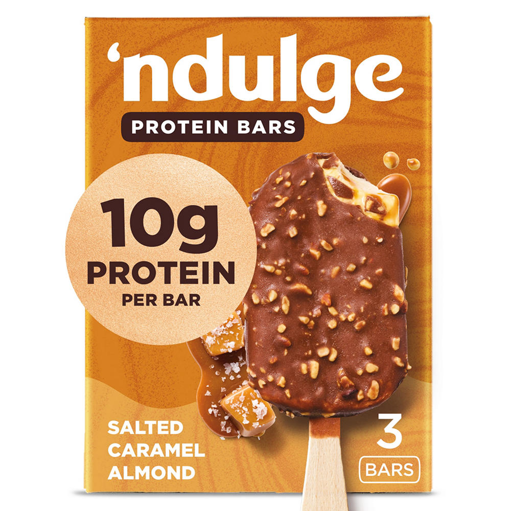 'ndulge Salted Caramel Almond High-Protein Ice Cream Bars, 3 ct