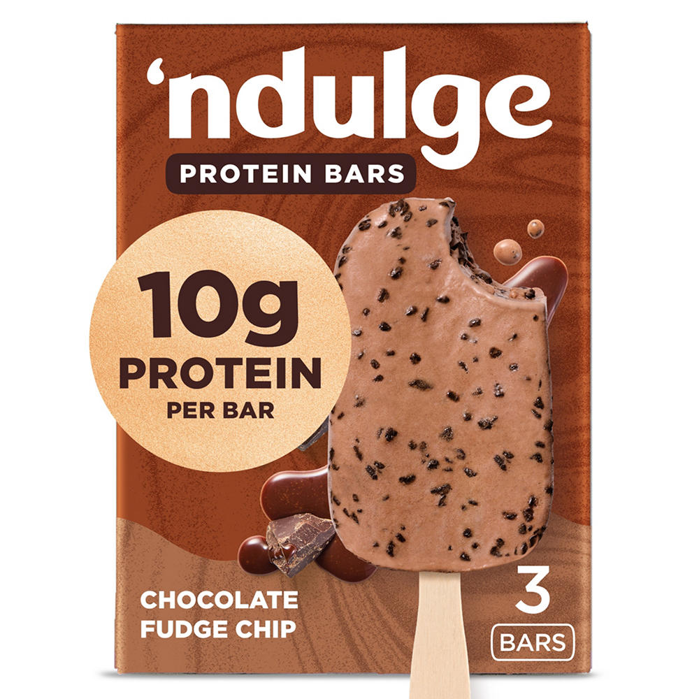 'ndulge Chocolate Fudge Chip High-Protein Ice Cream Bars, 3 ct