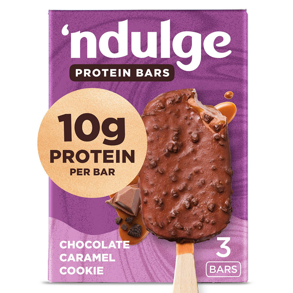 'ndulge Chocolate Caramel Cookie High-Protein Ice Cream Bars, 3 ct
