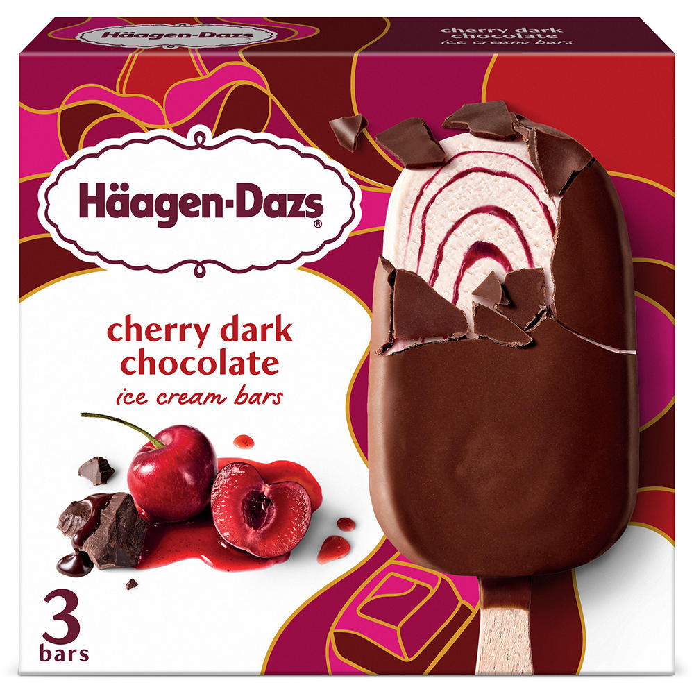 Häagen-Dazs Cherry Dark Chocolate Ice Cream Bars, 3 ct