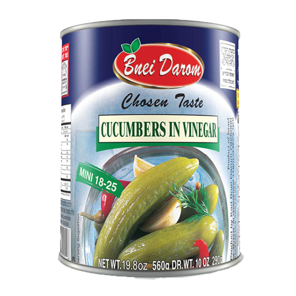 Bnei Darom Kosher Mini Cucumbers in Vinegar, 19.8 oz