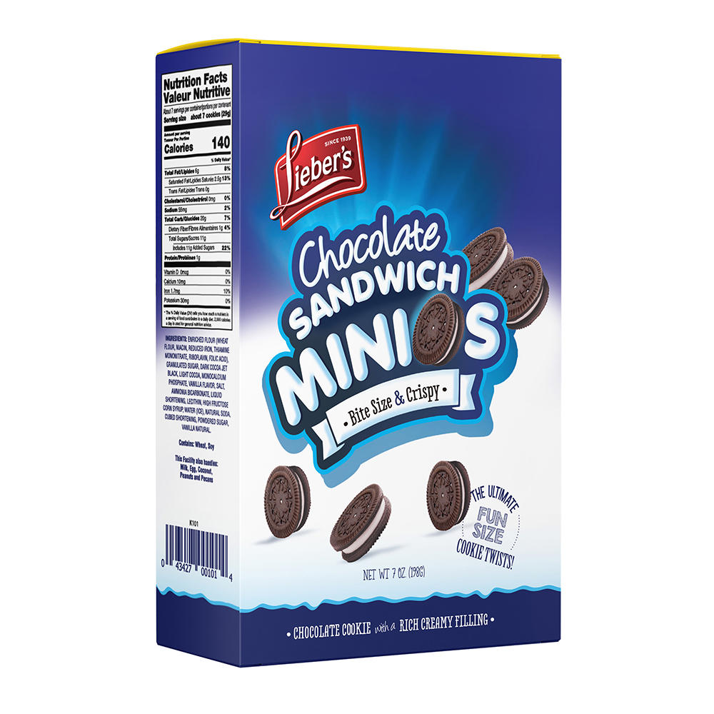 Lieber's Kosher Chocolate Sandwich Minios Cookies, 7 oz
