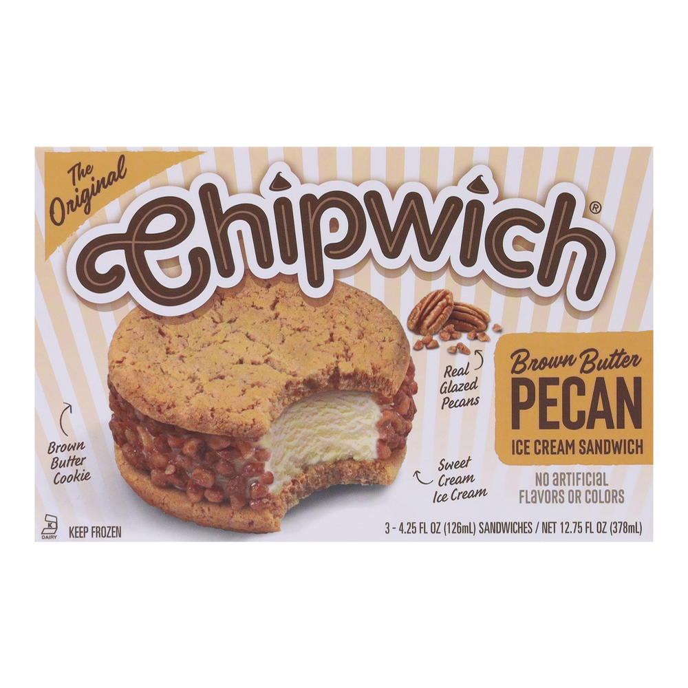 Chipwich Brown Butter Pecan Ice Cream Sandwiches, 3 ct