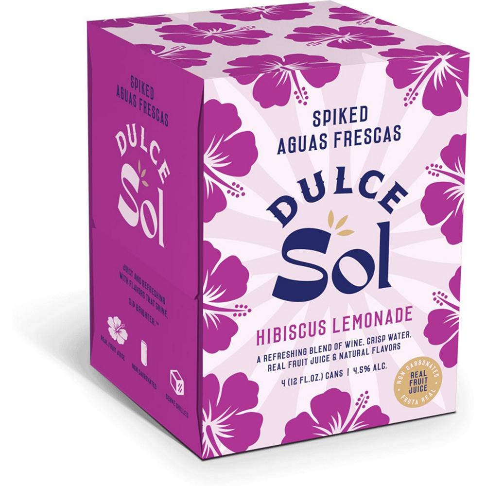 Dulce Sol Spiked Aguas Frescas 4 pk Cans - Hibiscus Lemonade, 12 oz