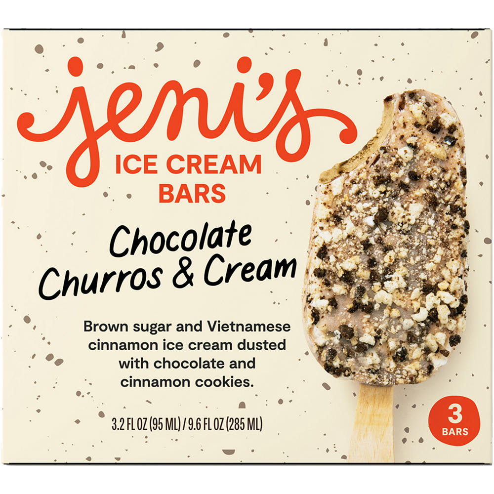 Jeni's Chocolate Churros & Cream Ice Cream Bars, 3 ct