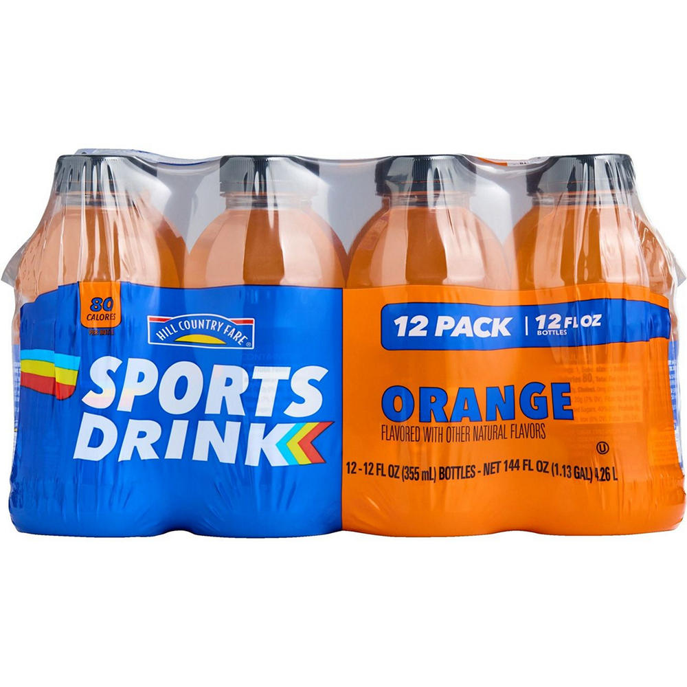 Hill Country Fare Orange Sports Drink 12 pk Bottles, 12 oz