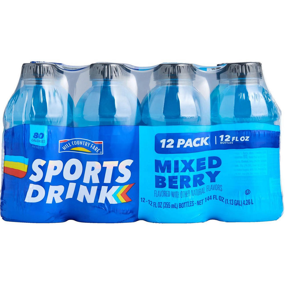Hill Country Fare Mixed Berry Sports Drink 12 pk Bottles, 12 oz