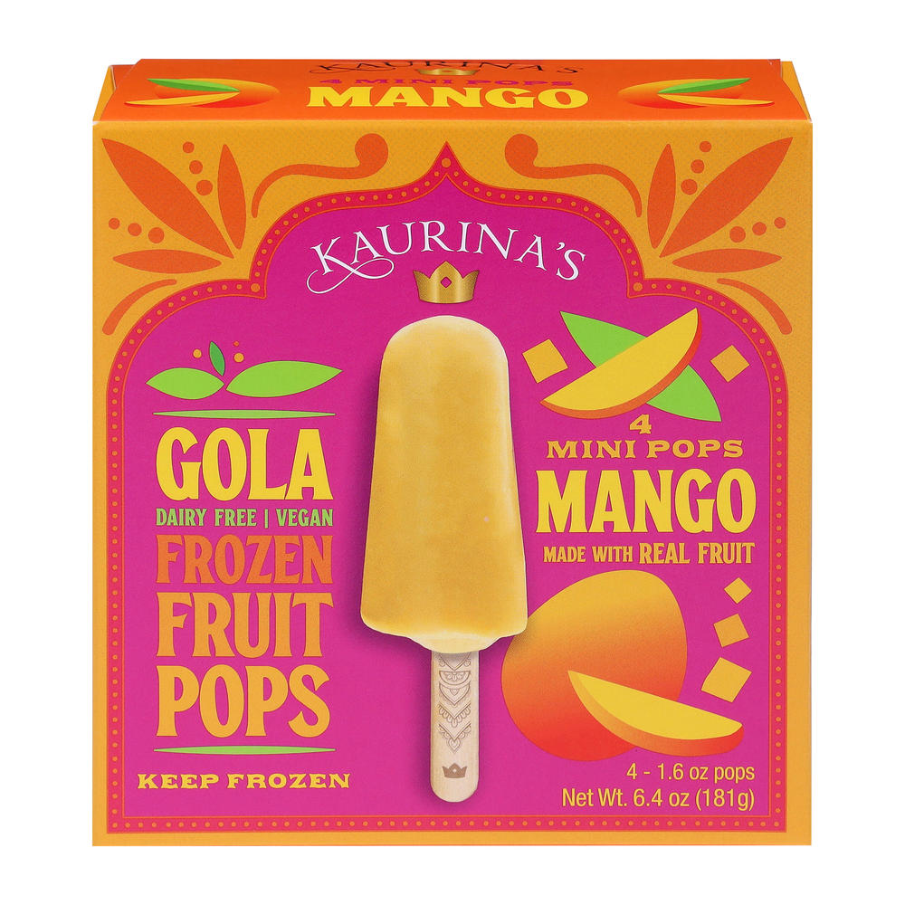Kaurina's Gola Dairy Free Mini Mango Pops, 4 ct