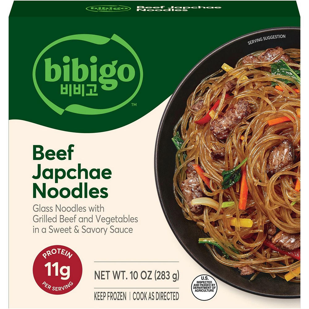 bibigo Frozen Beef & Vegetable Japchae Noodles, 10 oz