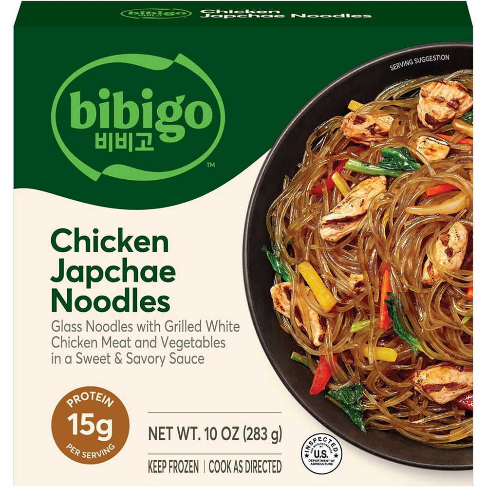 bibigo Frozen Chicken & Vegetable Japchae Noodles, 10 oz