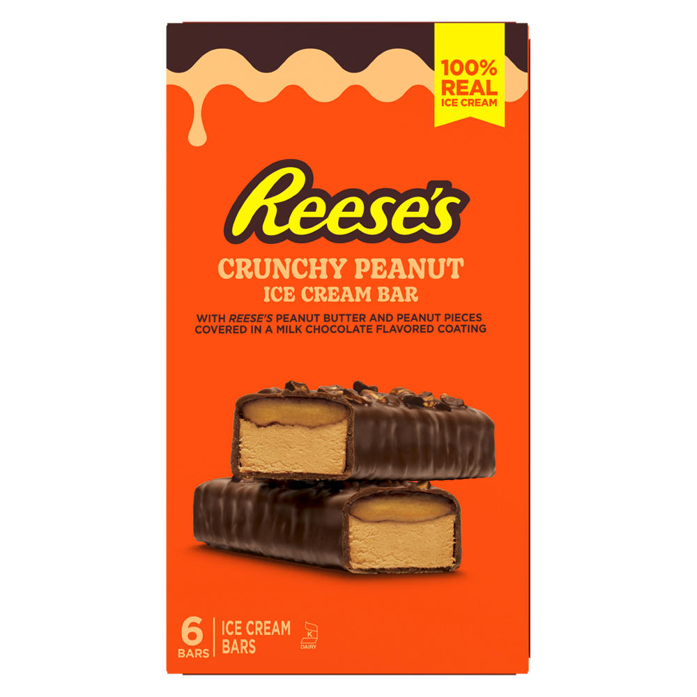 Reese's Crunchy Peanut Ice Cream Bars, 6 ct