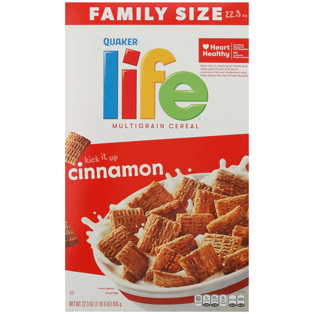 Quaker Life Cinnamon Multigrain Cereal - Family Size, 22.3 oz
