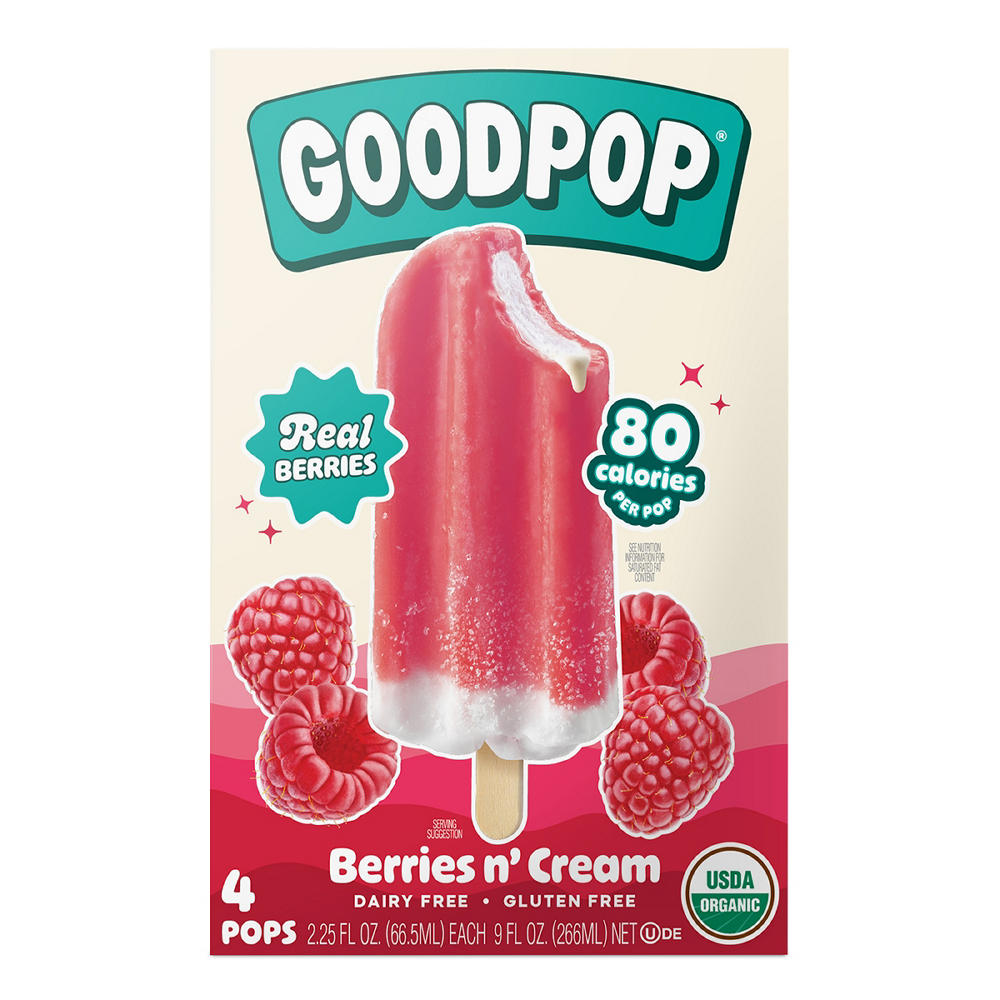 GoodPop Dairy Free Berries n' Cream Pops, 4 ct