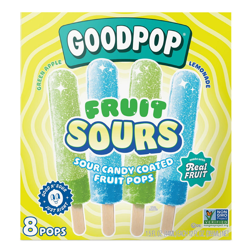 GoodPop Fruit Sours Pops Variety Pack - Green Apple & Lemonade, 8 ct