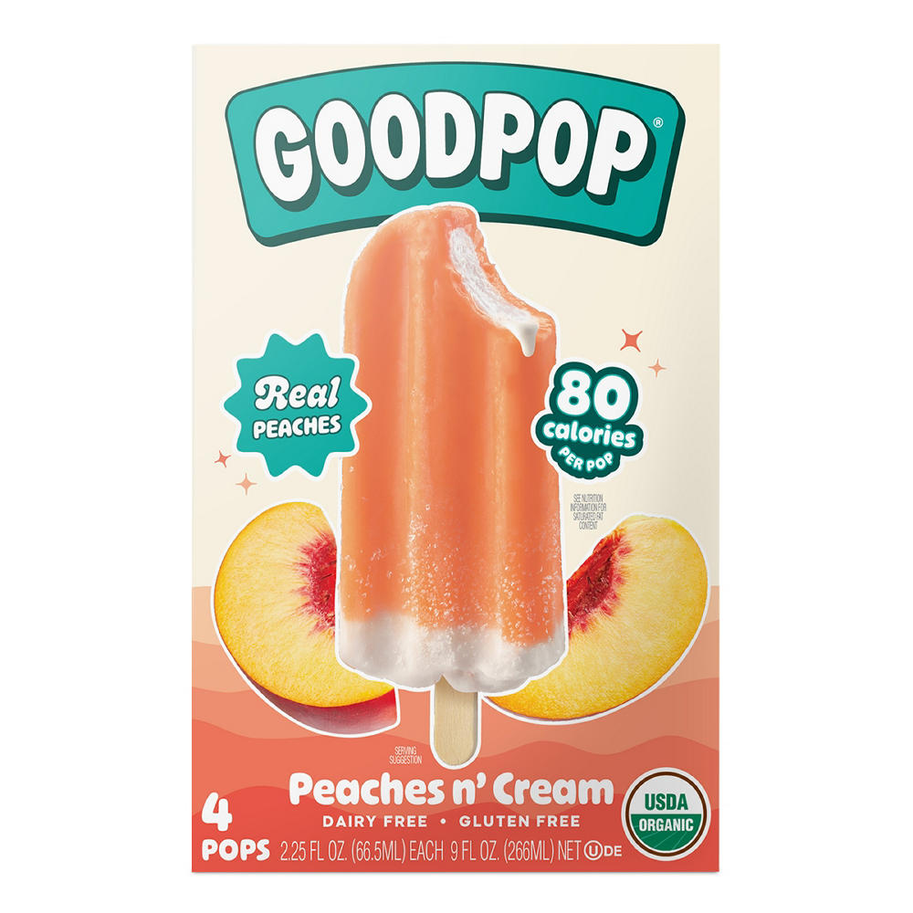 GoodPop Dairy Free Peaches n' Cream Pops, 4 ct