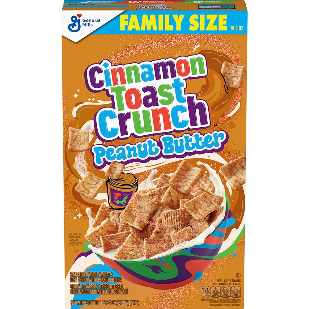 General Mills Cinnamon Toast Crunch Peanut Butter Cereal - Family Size, 19.3 oz