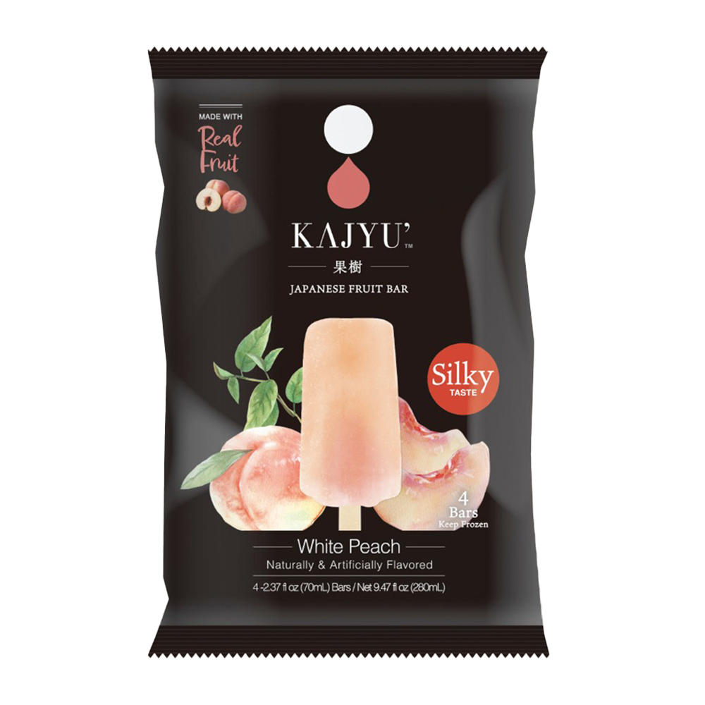 KAJYU Japanese Fruit Bars - White Peach, 4 ct