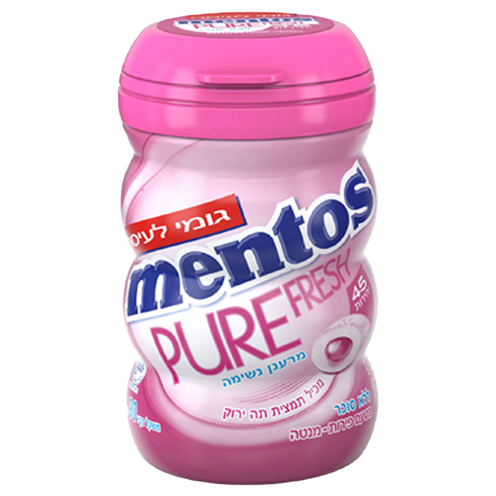 Mentos Kosher Pure Fresh Pink Bubblegum, 45 ct